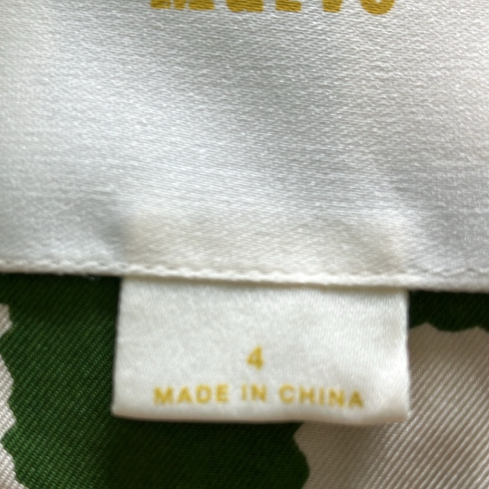 Anthropologie Maeve Broken Blocks 100%‎ Silk Dress- Green, Cream, Navy Sz 4- EUC - Picture 8 of 11